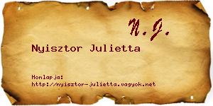 Nyisztor Julietta névjegykártya